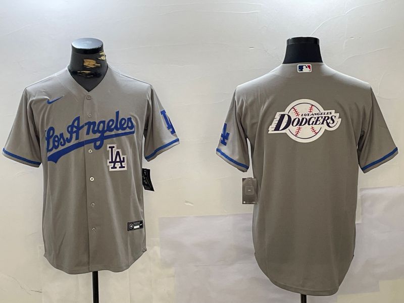 Men Los Angeles Dodgers Blank Grey Game 2024 Nike MLB Jersey style 10169